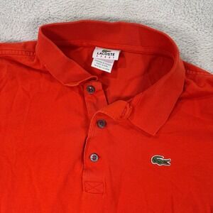 Lacoste Sport Polo Shirt Men Size 6 Red Short Sleeve Collared Casual Performance